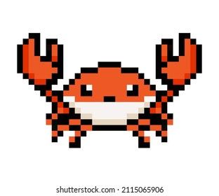 Crab Pixel Art, Pixel Reference, All Crafts, Pixel Characters, Perler Ideas, Crab Shack, Hobby Ideas, Pixel Drawing, Pixel Art Characters