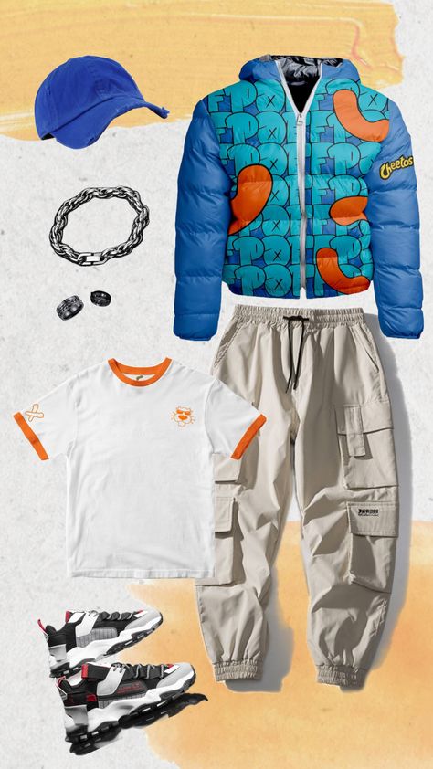 Ropa urbana hombre inspirado en la merch de Cheetos Cheesyverse Fashion Inspo