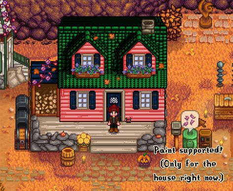 Stardew Valley Cottagecore, Stardew Valley Farmhouse, Stardew Valley House, Cottagecore House, Summoning Circle, Spooky Games, Japanese Buildings, Gothic Buildings, Fairy Village