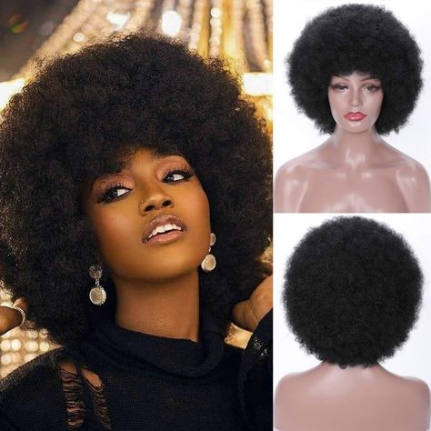 Afro Wigs For Black Women, Recreate Outfits, Fluffy Wig, Short Afro Wigs, Afro Wig, Black Afro, Short Afro, Afro Wigs, Fluffy Hair