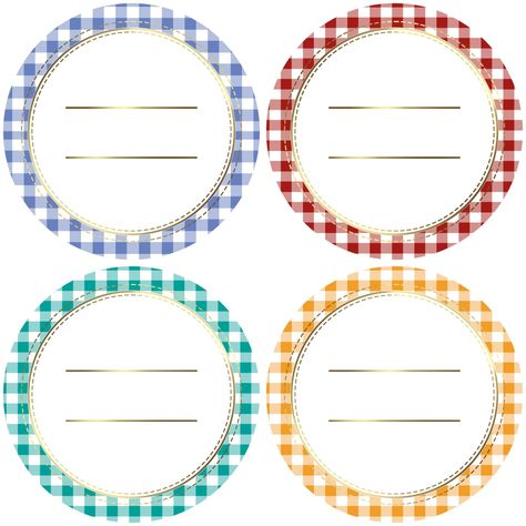 PRICES MAY VARY. Chic and elegant - Assortment gingham colors with stunning gold foil design for enhance your packaging, impressed your guest with these beautiful canning labels. A great fit for your kitchen organization, canning labels for jars, mason jar labels Quantity and size - 300 pcs removable canning labels in a roll. 2" in diameter. 4 color assortments. Well fitted as product labels and tags. These attractive labels are designed in an easy-match and cost-efficient way for product packag Stickers Homemade, Homemade Goods, Jam Label, Custom Candle Labels, Mason Jars Labels, Bakery Bags, Canning Supplies, Gold Foil Design, Canning Labels