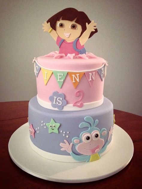 Dora Buji Cake, Dora Party Ideas, Dora Birthday Party Ideas Decoration, Dora Themed Birthday Party, Dora Cake Design, Dora Theme Cake, Dora Birthday Party Ideas, Dora Birthday Cake, Dora The Explorer Birthday Party