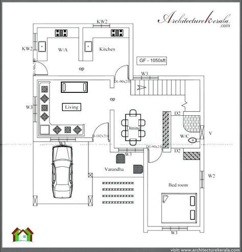 900 Square Foot House Plans, House Plans 1700 Sq Ft, House Plans 1500 Sq Ft, 2 Bedroom House Design, Plan Building, 1500 Sq Ft House, Build My Own House, Duplex Floor Plans, Kerala Home