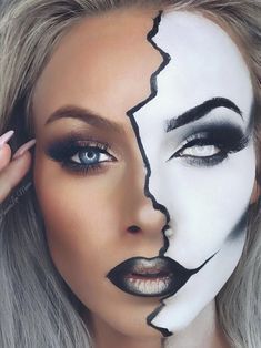 Crazy Halloween Makeup, Makeup Fantasi, Fest Smink, Halloween Make-up Looks, Halloweenský Makeup, Holloween Makeup, Drag Make-up, Creepy Halloween Makeup, Cute Halloween Makeup