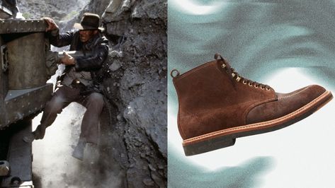 Alden Indy Boots: The Latest Indiana Jones Flick Is a Great Reminder to Buy These Shoes | GQ Indy Boots, Alden Indy Boot, Alden Indy, Alden Boots, Todd Snyder, Cropped Leather Jacket, Walt Disney Studios, Wax Jackets, Disney Studios