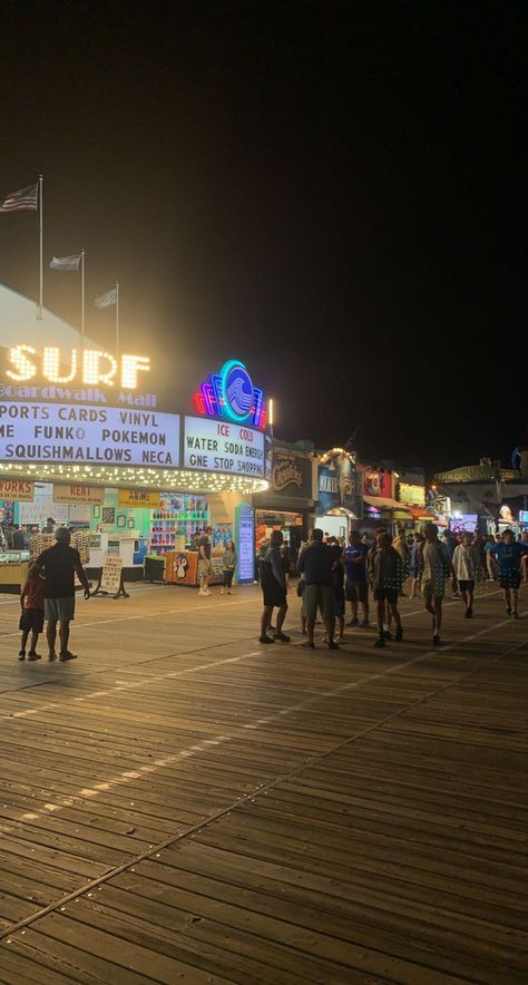 Beach Town Aesthetic, 2019 Vibes, Wildwood Boardwalk, Ocean City New Jersey, Summer Nostalgia, Architecture Blueprints, Beach Week, Ocean City Nj, Cross Country Trip