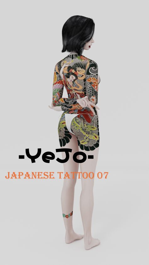 ♢Japanese tattoo 07♢ | Patreon Sims 4 Japanese Tattoo, Sims 4 Chinese Tattoo, Ts4 Tattoos, Sims Tattoo, Sims4 Accessories, Sims 4 Tattoos, The Sims 4 Skin, Sims 4 Anime, Free Sims 4