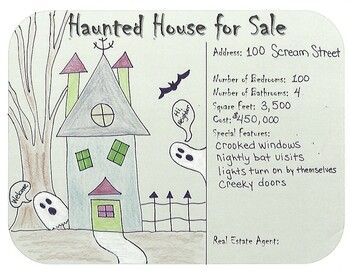 Haunted House For Sale, Haunted Houses For Sale, Halloween Activity, School Writing, Drawing Activities, Cool Writing, Halloween Activities, Dancing In The Rain, Homeschool Resources