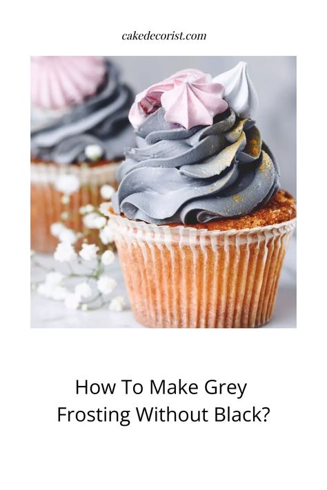 How To Make Gray Frosting, How To Make Grey Icing, Grey Cake Ideas, What Colors Make Grey, Brown Food Coloring, Black Frosting, Brown Food, Black Food Coloring, Blue Icing