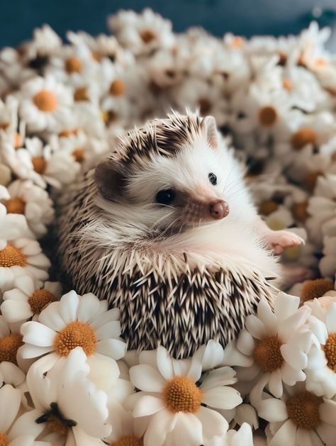 Garden Of Flowers, Hedgehogs, A Garden, Purple, Flowers, White