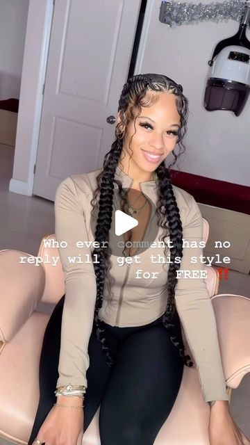 2 French Braids With Curls, Two Braids With Curly Pieces, Two French Braids With Curls, Boho French Braids, New Braid Styles 2024, French Braids With Curls, 2 French Braids Black Women, 2 Boho Feed In Braids, 2 Braids With Curls