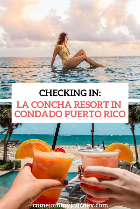 La Concha Resort is a beachfront hotel in Condado, Puerto Rico with all the amenities for a relaxing vacation and only 15 minutes from Old San Juan. | Puerto Rico Beaches | Puerto Rico Hotels | Beautiful Hotels | Things to do in Puerto Rico | Caribbean Travel Beaches Puerto Rico, Puerto Rico Hotels, Condado Puerto Rico, Puerto Rico Beaches, Puerto Rico Trip, Old San Juan Puerto Rico, Puerto Rico Vacation, Beachfront Hotels, Old San Juan