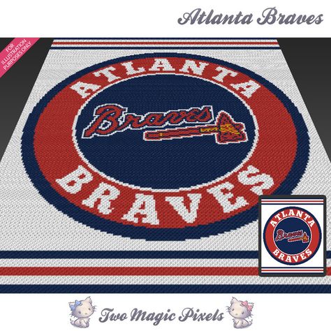 Atlanta Braves crochet blanket pattern; cross stitch graph; pdf download; no written counts or row-by-row instructions by TwoMagicPixels, $5.99 USD Cross Stitch Plastic Canvas, Two Magic Pixels, Cross Stitch Graph, Atlanta Braves Logo, Braves Logo, Atlanta Falcons Logo, Sc Crochet, Crochet Graph, Crochet Christmas Gifts