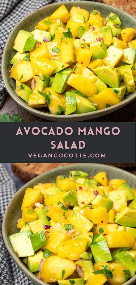 Thai Avocado Salad, Mango Spinach Salad, Mango Cucumber Avocado Salad, Fruit Salad With Mango, Mango Avacoda Salad, Mango Side Dish, Avocado Mango Salad Recipes, Mango Avocado Salad Recipe, Mango Avacado Salad