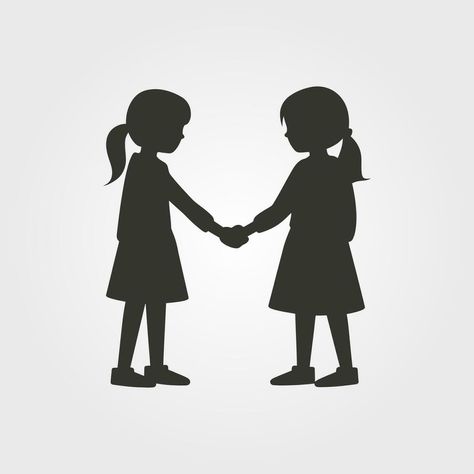 Holding Hands Illustration, Friends Holding Hands, Holding Hands Drawing, Simple Vector Illustration, Girls Holding Hands, Hands Icon, Two Friends, Hand Illustration, Holding Hands