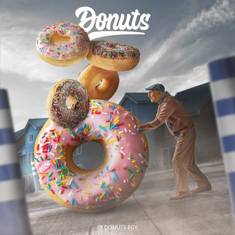 SOCIAL MEDIA DONUTS CAMPAIGN :: Behance Food Ads Design, Product Ads Design, Drink Graphic, Gold Website, Donut Logo, Travel Website Design, Visual Advertising, Dance Of India, Creative Advertising Photography