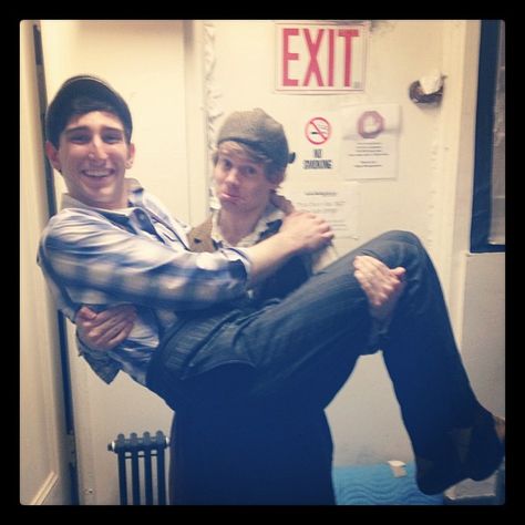 They're dorks, honestly Andrew Keenan Bolger, The Newsies, Ben Fankhauser, Hadley Fraser, Jack Kelly, Theatre Life, Broadway Theatre, Music Theater, Broadway Musical