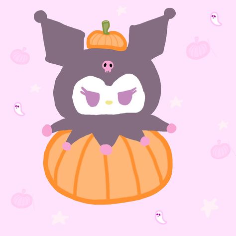 Kuromi Pfp Halloween, Kuromi Halloween Pfp, Kuromi Thanksgiving, Kuromi Pumpkin, Halloween Kuromi, Kuromi Halloween, Sanrio Halloween, Kitty Pumpkin, Hello Kitty Pumpkin