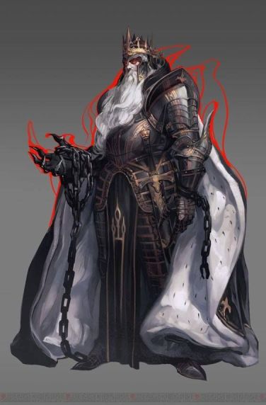 King Rhun, Founder of the Kingdom of Rhunador Undead King Art, Undead King Fantasy Art, Mad King Art, Evil King Concept Art, Lich Character Art, King Design Character, Dark Mage Character Design, Evil King Fantasy Art, Fantasy Evil King