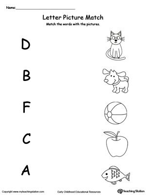 Uppercase Beginning Letter Sound: D B F C A: Encourage your child to learn letter sounds by practicing saying the name of the picture and connecting with the correct letter in this printable worksheet. Lkg Worksheets Activities, Letter Sounds Preschool, Kertas Kerja Prasekolah, Lkg Worksheets, Letter Worksheets For Preschool, Beginning Sounds Worksheets, English Worksheets For Kindergarten, Kindergarten Phonics Worksheets, Alphabet Worksheets Kindergarten