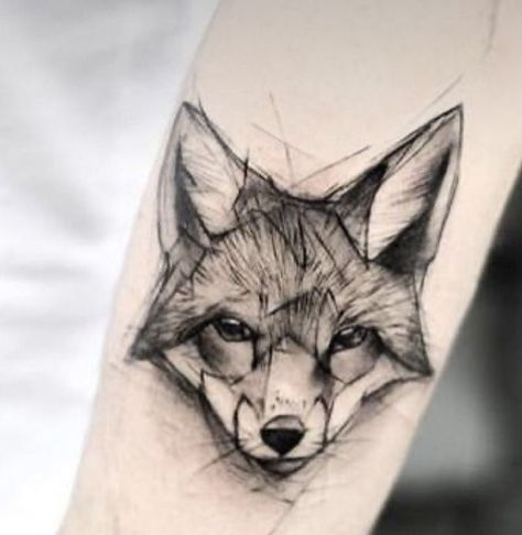 Fox Tattoo Men, Fox Tattoo Sketch, Fox Sketch, Fox Tattoo Design, Unique Tattoos For Men, Crazy Tattoos, Magic Runes, Tattoo Dotwork, Fox Artwork