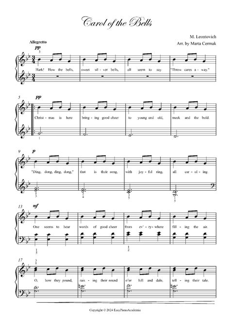 🎶 Carol of the Bells in G Minor 🎶

Perfect for high voices, this stunning arrangement includes lyrics, dynamics, and fingering guidance to make your performance smooth and expressive. 🎹 Download the easy-to-read PDF instantly from Etsy and bring holiday magic to your piano repertoire! ✨🎄

#ChristmasMusic #CarolOfTheBells #EasyPiano #HolidayPiano #PianoSheetMusic #EtsyDownload Piano Teaching, Piano Lessons, Christmas Music, Piano Music, Piano Sheet Music, Piano, Christmas