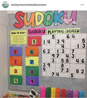 Sudoku Interactive Bulletin Board Pictures shared by Teachers Interactive Hallway, Educational Leader, Reading Coach, Therapy Space, Interactive Bulletin Boards, Elementary Math Classroom, Interactive Bulletin Board, Classroom Style, Board Pictures