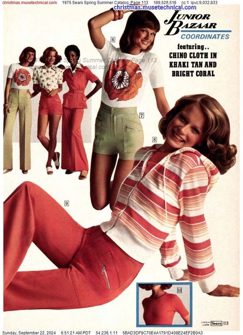 1975 Sears Spring Summer Catalog, Page 113 - Catalogs & Wishbooks 70s Teen Fashion, 70s Inspiration, 70s Childhood, Seventies Style, Oc Outfits, 70 Fashion, Fashion Ads, 60s 70s Fashion, Fashion 70s