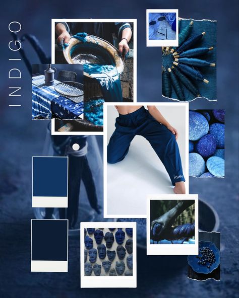 Indigo Mood Board, Denim Window Display, Mood Board Fashion Inspiration, Process Book, Background Ppt, Parisian Outfits, Fashion Design Collection, Power Colors, Fashion Book