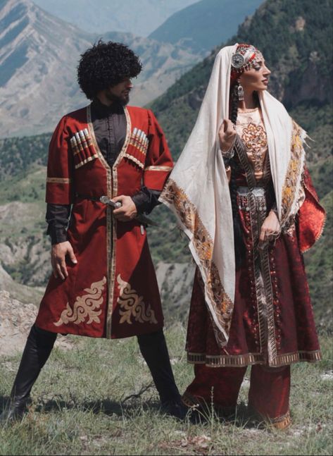 Caucasian Traditional Dress, Armenia Traditional Clothing, Caucus Mountains, Azerbaijan Clothing, Caucasus Aesthetic, Caucasian Clothes, Georgian Clothing, Turkey Culture, Experimental Photography