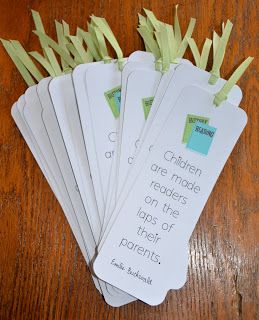 A Place Called Kindergarten: bookmarks for parents Family Literacy Night, Curriculum Night, Family Literacy, Parent Night, Parent Involvement, Back To School Night, Teacher Conferences, Parent Teacher Conferences, School Night