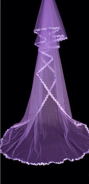 Purple veil Galaxy Wedding Veil, Fairy Style Purple Wedding Dresses, Tangled Wedding Veil, Black And Purple Wedding Veil, Purple Wedding Gown Tulle & Chantilly, Purple Veil, Dark Purple Wedding, Purple Goth, Purple Crown