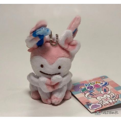 POKEMON CENTER 2019 TRANSFORM DITTO CAMPAIGN #8 DITTO SYLVEON MASCOT PLUSH KEYCHAIN Sylveon Hoodie, Sylveon Mimikyu, Ditto Clay, Ditto Plush, Sylveon Plush, Age Dreaming, Kayla Core, Pokemon Ditto, Bag Hangers