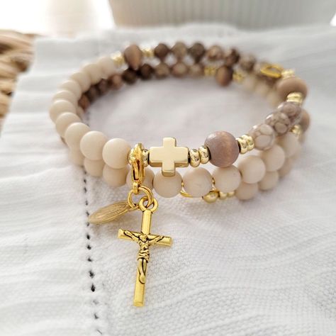 Shop now & check out our other handcrafted Rosary Bracelets in our Etsy shop!! Link below! https://saintlystyle.etsy.com/listing/1709650265 30% OFF until the 15th!! 😍 Our Rosary Bracelets make for the best gifts! #catholiclife #rosary #trendychristian #pray Diy Rosary Bracelet, Rosary Design, Farmhouse Paint Colors, Farmhouse Paint, Rosary Bracelet, The Best Gifts, Rosary, Bracelet Making, Paint Colors