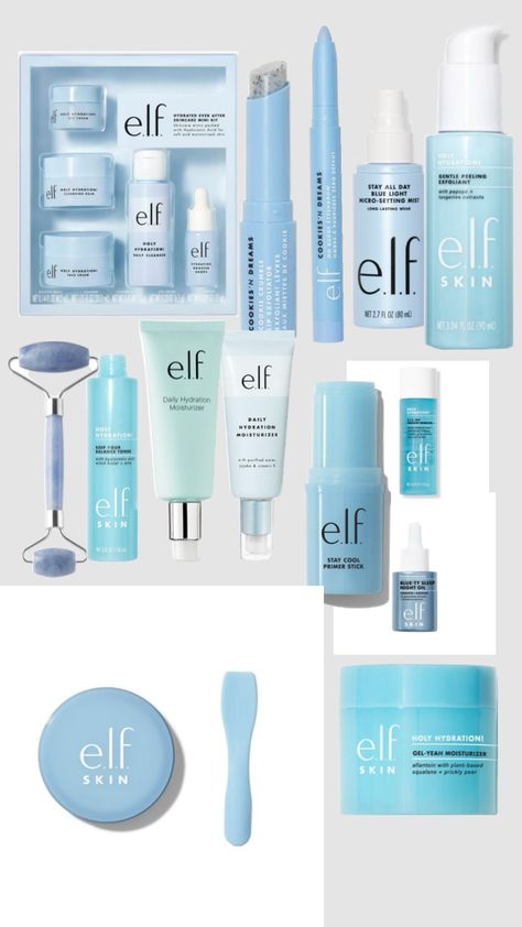 Elf Skin Care, Elf Skincare, Blue Elf, Elf Products, Sephora Skin Care, Lip Exfoliator, Skincare Aesthetic, Alexa Device, Skin Care Kit