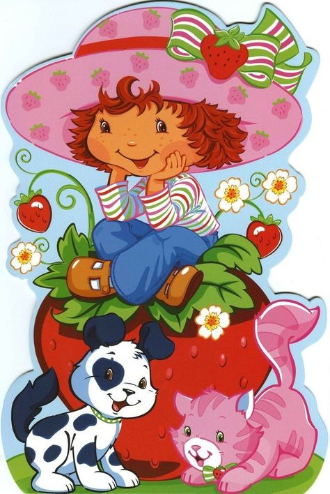 Strawberry Shortcake Painting Canvas, 2024 Cake, Dibujos Baby Shower, Berry Shortcake, Strawberry Shortcake Cartoon, Strawberry Shortcake Birthday, Amazing Frog, Strawberry Shortcake Characters, Strawberry Shortcake Doll