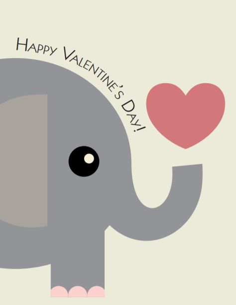 Valentine's Day Cards - iMom Elephant Valentine, Valentines For Mom, Printable Valentine, Love Your Family, Valentine's Day Cards, Beaded Animals, Happy Marriage, Happy Valentines, Share The Love