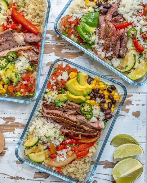 Steak Burrito Meal Prep Bowls | Clean Food Crush Clean Food Crush Rachel Maser Week 1, Burrito Meal Prep, Cleanfoodcrush Recipes, Lite Meals, Meal Bowls, Steak Burrito, List Of Food, Bowl Meals, Protein Bowls