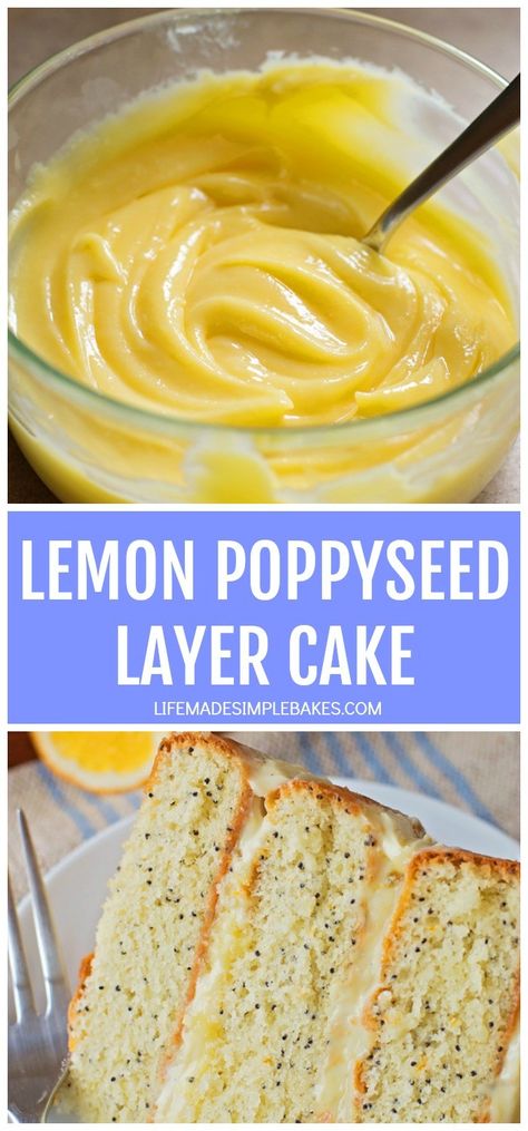 Cake With Lemon Filling, Cake With Lemon Curd, Poppyseed Cake, Easter Foods, Patty Cake, Lemon Poppyseed Cake, Poppy Seed Cake, Lemon Poppyseed Muffins, Lemon Poppy Seed