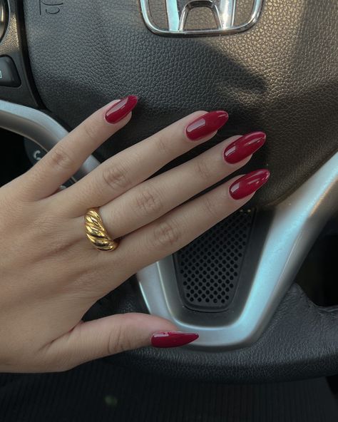 Fall Autumn Nails Almond, Fall Color Almond Shape Nails, Mail Inspo Almond Fall, Autumn Nails 2023 Trends, Autumn Nails Almond, Merlot Nails, Almond Autumn Nails, Autumn Almond Nails, Almond Nails Autumn