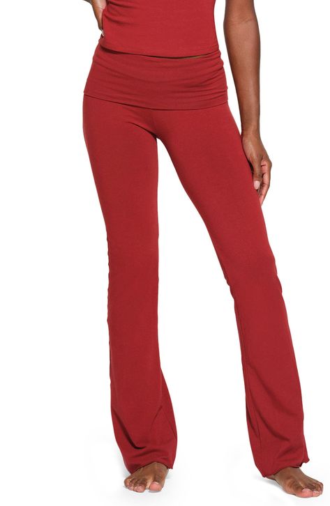 These go-to lounge pants from Kim Kardashian's SKIMS line are cut from soft cotton jersey with a deep fold-over waist. 32" inseam; 19" leg opening; 10" front rise; 13 1/2" back rise (size Medium) 90% cotton, 10% elastane Machine wash, tumble dry Imported Fabric Gift Bags, Move In, Yoga Studio, Fabric Gifts, Free Fabric, Christmas Wishlist, Lounge Pants, Print Gifts, Kim Kardashian