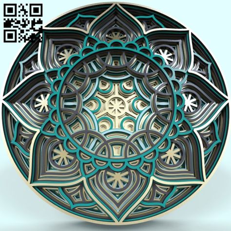 Multilayer mandala E0018882 file cdr and dxf free vector download for laser cut – Download Vector Laser Cut Panels, Free Vector Files, Laser Art, Art Svg, Vector Free Download, 3d Laser, Laser Cut Files, Flower Mandala, Mandala Pattern