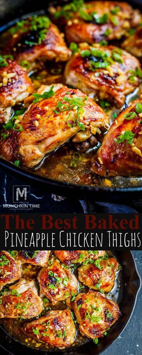 Pineapple Chicken Thighs, Baked Pineapple Chicken, Thigh Marinade, Chicken Thigh Marinade, Baked Pineapple, Nourishing Meals, Soy Chicken, Chicken Thigh Recipes Oven, Dinner Plans