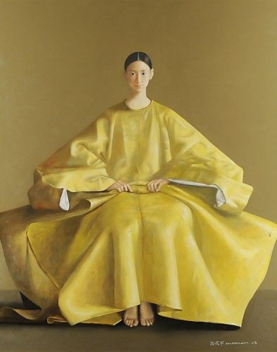 Lu JIANJUN paintings | Lu Jian Jun | Flickr - Photo Sharing! Turandot Opera, Chinese Contemporary Art, L'art Du Portrait, Art Chinois, Art Asiatique, Yellow Art, China Art, Maneki Neko, Hangzhou