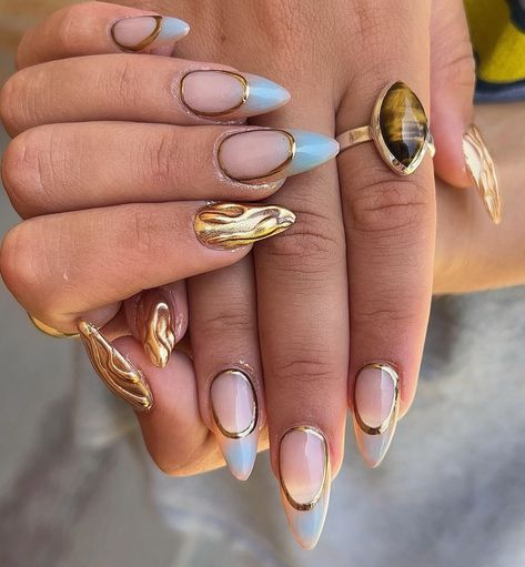 ✨Its giving Greek Goddess✨ 🖤Almond GELX 📲This set can be booked under “Detailed Advanced” 🇦🇺Located in Melbourne… | Instagram Advanced Nail Designs, Grecian Nails, Greek Goddess Nails, Greek Nails, Goddess Nails, Ethereal Blue, Greek Goddesses, Cheetah Print Nails, Colourful Nails