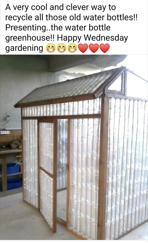 Bottle Greenhouse, Plastik Recycling, Plastic Bottle Greenhouse, Water Bottle Crafts, Recycle Water Bottles, Greenhouse Shed, Diy Plastic Bottle, Small Greenhouse, Bottle Garden