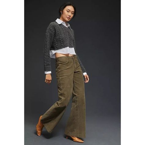 The Gwen Wide-Leg Corduroy Pants 98% Cotton, 2% Elastane Corduroy Fabrication Front Zip Five-Pocket Styling Machine Wash 10.25" Rise 32.5" Inseam 12.75" Leg Opening Wide Leg Trousers Outfit Fall, Trousers Outfit Fall, Wide Leg Trousers Outfit, Rich Girl Fashion, Khaki Chino Pants, Festival Pants, Striped Wide Leg Pants, Embroidered Pants, Velvet Leggings