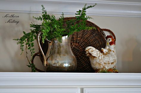 baskets at top of kitchen cabinets | always find it so difficult to decorate the top of my kitchen cabinets ... Kitchen Decor Above Cabinets, Cabinet Top Decor, Top Of Cabinet Decor, Above Cabinet Decor, Decor Above Cabinets, Top Of Kitchen Cabinets, Top Kitchen Cabinets, French Ideas, Decorating Above Kitchen Cabinets