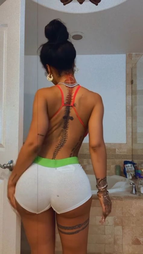 India Love Tattoos Back, India Westbrooks Tatoos, India Love Leg Tattoos, India Love Thigh Tat, Leg Tats For Men, Under Bootie Tattoo, India Love Curly Hair, India Love Westbrooks Aesthetic, Baddie Leg Tattoos