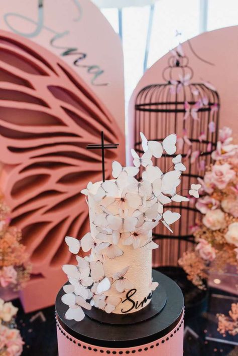 Christening Themes, Christening Decor, Baptism Themes, Butterfly Themed Birthday Party, Baptism Party Ideas, Events Decor, Baptism Party, Butterfly Photos, Girl Christening